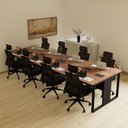 Ver imagem 1 de Plataforma de Trabalho 8 Lugares 3,60m Pé Metal Nogal Pr F5 