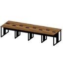 Ver imagem 2 de Plataforma de Trabalho 8 Lugares 3,60m Pé Metal Nogal Pr F5