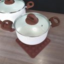 Ver imagem 4 de Kit 6 Descansos de Panela Silicone Apoio Quadrado Chocolate