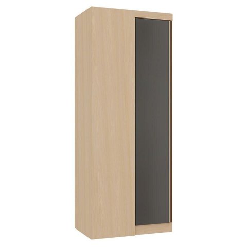 Guarda Roupa de Canto Mônaco 1 Porta de Bater sem Gavetas MDF MDP Carvalho-Graff Luciane Móveis