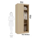 Ver imagem 4 de Guarda Roupa de Canto Mônaco 1 Porta de Bater sem Gavetas MDF MDP Carvalho-Graff Luciane Móveis