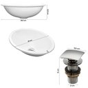 Ver imagem 4 de Cuba Pia Banheiro Sophia com Valvula Click Inox Branco