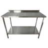 Mesa de Aço Inox Industrial 120x60x90 Cm com 1 Prateleira Plano Liso com Espelho Nortinox - 2
