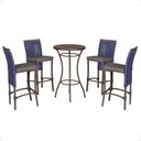 Ver imagem 5 de Mesa Bistro e 4 Banquetas Roma Marrom Corda Náutica 11 Azul