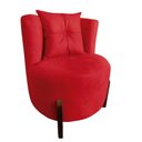 Ver imagem 3 de Poltrona Decorativa Luna Couro Vermelho