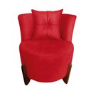 Ver imagem 2 de Poltrona Decorativa Luna Couro Vermelho