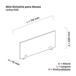 Mini Divisoria para Mesas de Escritório 71cm - 3