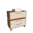 Ver imagem 1 de Gabinete Suspenso 80cm Alice Mel Arenas Balcão Cuba Branca 2 Gavetas com 1 Basculante para Banheiro