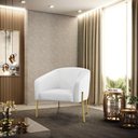 Ver imagem 6 de Cadeira Sala de Jantar Pé de Ferro Dourado Kit 2 Stella Sintético D03 - D'Rossi Cor Branco