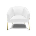 Ver imagem 2 de Cadeira Sala de Jantar Pé de Ferro Dourado Kit 2 Stella Sintético D03 - D'Rossi Cor Branco