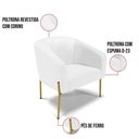 Ver imagem 5 de Cadeira Sala de Jantar Pé de Ferro Dourado Kit 2 Stella Sintético D03 - D'Rossi Cor Branco