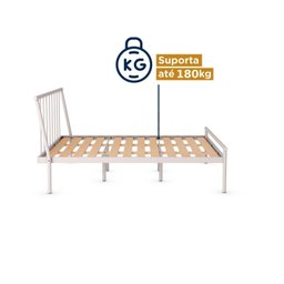 Cama Casal em Aço Begônia CabeCasa MadeiraMadeira - 4