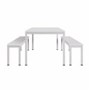 Ver imagem 2 de Mesa Cozinha e Refeitório 180cm x 90cm Pés Metal com 2 Bancos F5 Office Cor:Cinza