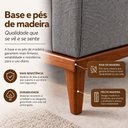 Ver imagem 4 de Sofá Cama Duo 3 Lugares 209cm Cinza Linho com USB Lojas Curitibanas