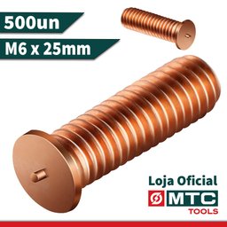 Pino para Solda Capacitiva CD-RT M6 X 25mm Cobreado - 500un - 3