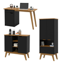 Ver imagem 2 de Conjunto Escritório Empresarial / Home Office Prism Completo:Preto/Cumaru