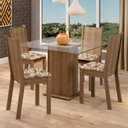 Ver imagem 1 de Conjunto Sala de Jantar Madesa Maya Mesa Tampo de Vidro com 4 Cadeiras - Rustic/lírio Bege