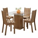 Ver imagem 2 de Conjunto Sala de Jantar Madesa Maya Mesa Tampo de Vidro com 4 Cadeiras - Rustic/lírio Bege