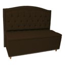 Ver imagem 1 de Kit Cabeceira e Calçadeira com Baú 195 Cm King Casal Diana Suede Marrom - Fina Mobília