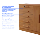 Ver imagem 5 de Cômoda com Sapateira e 5 Gavetas com Chave e Divisória Porta-Treco Tampo MDF Zeus Cinamomo