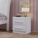 Ver imagem 1 de Mesa de Cabeceira 2 Gavetas com Tampo MDF Zeus