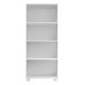 Multiuso Sapateira Paris com Prateleiras de Mdf e Pés de Madeira Branco com Designer Ripado - 5