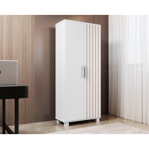 Sapateira Multiuso com Prateleira Paris Mdf Pé de Madeira com 2 Portas Estilo Classico:branco