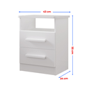 Ver imagem 3 de Mesa de Cabeceira 2 Gavetas Florença Branco