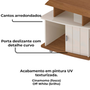 Ver imagem 5 de Rack Bancada para Tv 50 Pol 1p 122 Cm Cinamomo Off White Arly