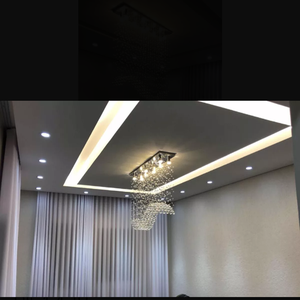 Lustre de Cristal Para sala de Jantar/Estar com 70cm de Altura Base de Inox 1MX20CM