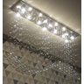 Lustre de Cristal Para sala de Jantar/Estar com 70cm de Altura Base de Inox 1MX20CM - 2