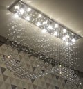 Ver imagem 2 de Lustre de Cristal Para sala de Jantar/Estar com 70cm de Altura Base de Inox 1MX20CM
