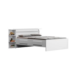 Cama Casal com Baú 4 Gavetas 6 Prateleiras Jade Yescasa - 2