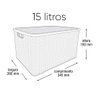 Caixa Organizadora com Tampa Rattan 15 Litros Marrom Arqplast - 2