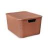 Caixa Organizadora com Tampa Rattan 15 Litros Marrom Arqplast - 1