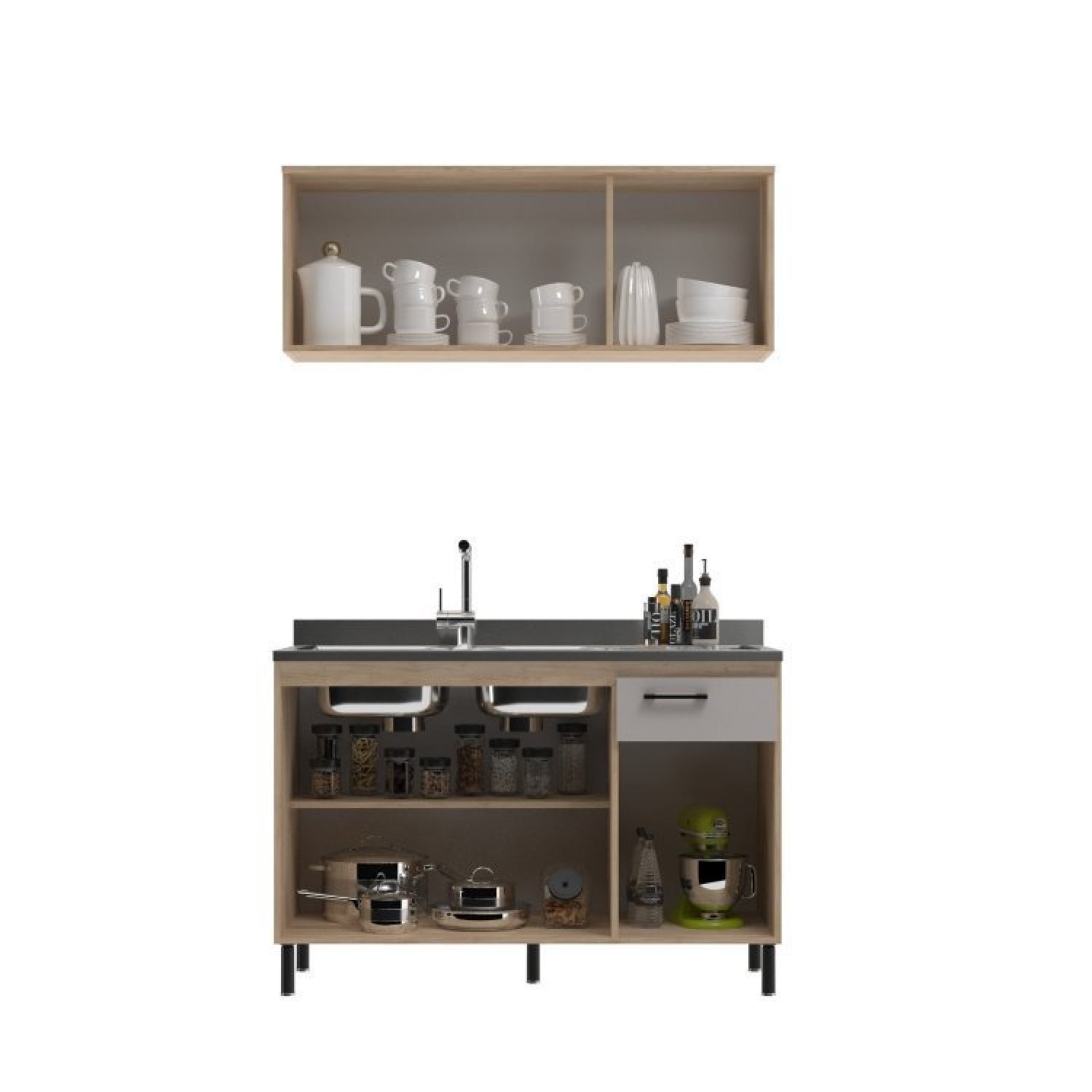 Cozinha Modulada 2 Peças 6 Portas 1 Gaveta Maysa - 2