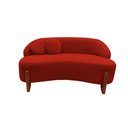 Ver imagem 3 de Namoradeira Sofá Feijão Moscou 130cm Orgânica Couro Vermelho