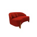 Ver imagem 4 de Namoradeira Sofá Feijão Moscou 130cm Orgânica Couro Vermelho