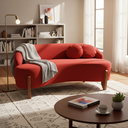Ver imagem 2 de Namoradeira Sofá Feijão Moscou 130cm Orgânica Couro Vermelho