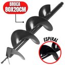 Ver imagem 1 de Broca Universal 80x20cm em Aço especial carbono Para Perfurador de Solo Com Eixo de Encaixe 20mm