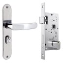 Ver imagem 7 de Fechadura para Porta Externa Perfil Aredondado Aço Inox Polido Cromado + Dobradiças Aço Zincado 3.1/