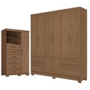 Ver imagem 1 de Guarda Roupa Casal 8 Portas Curitiba e Cômoda Marabá com Pés Jatobá Acetinado - Santos Andirá