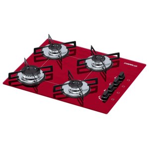 Cooktop 4 Bocas Ultra Chama Vermelho Gn