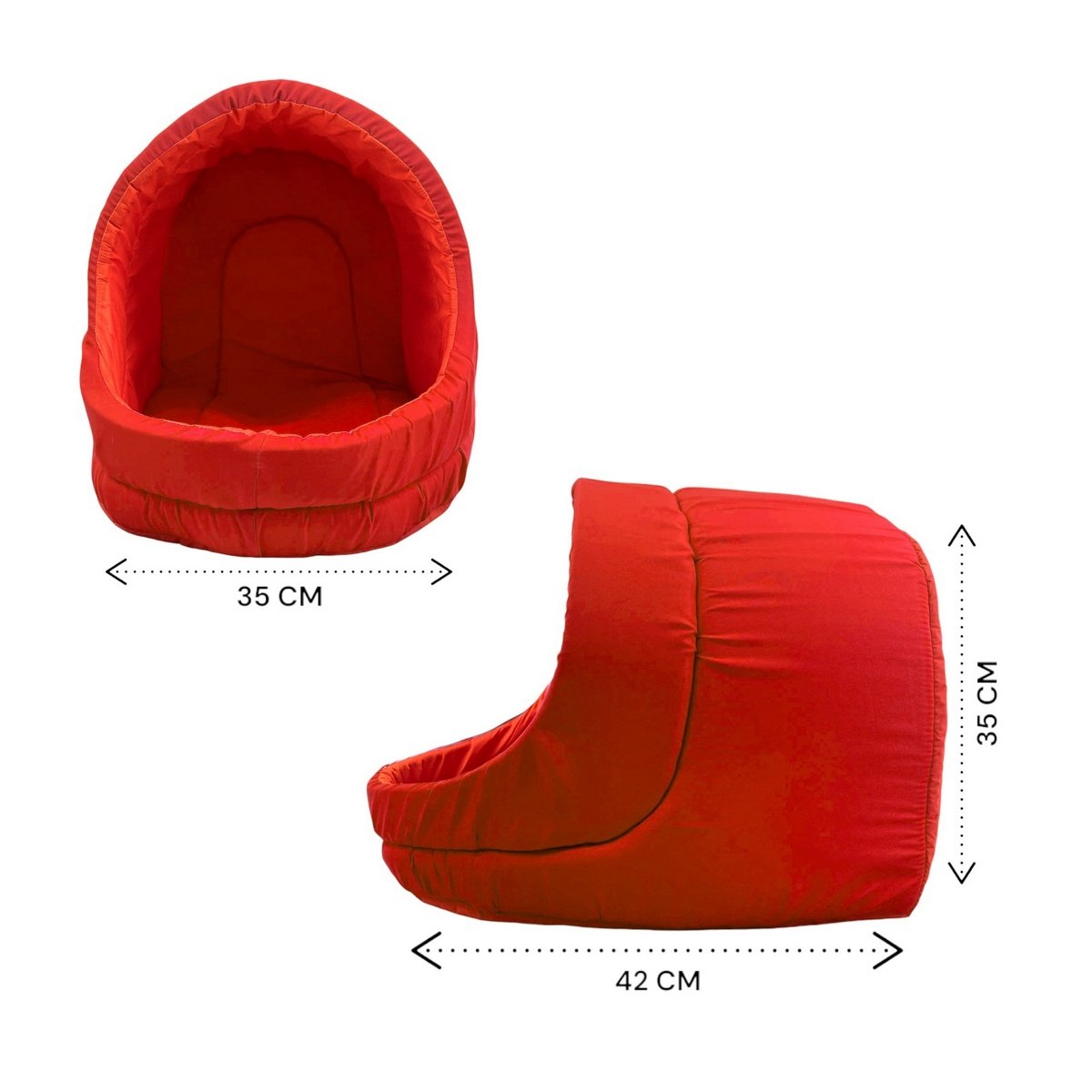 Cama Pet Iglu Raça Médio para Cachorro e Gato com Almofada - Vermelho - 3