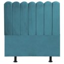 Ver imagem 1 de Cabeceira Nuvem Cama Casal 140 cm Alanis Suede Azul Turquesa