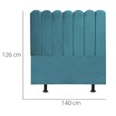 Ver imagem 3 de Cabeceira Nuvem Cama Casal 140 cm Alanis Suede Azul Turquesa