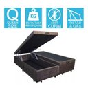 Ver imagem 2 de Base Cama Box Baú Bipartido Queen Suede Marrom 43x158x198