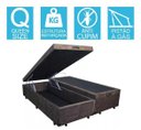 Ver imagem 2 de Base Cama Box Baú Bipartido Queen Suede Marrom 43x158x198