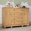 Ver imagem 1 de Cômoda Infantil 125cm 2 Portas e 4 Gavetas Allegra Multimóveis Mp4445 Madeirado Madeirado