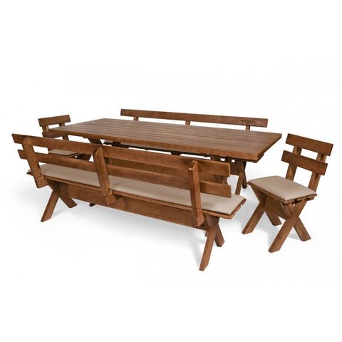 Conjunto Churrasco Estofado Creme Imbuia